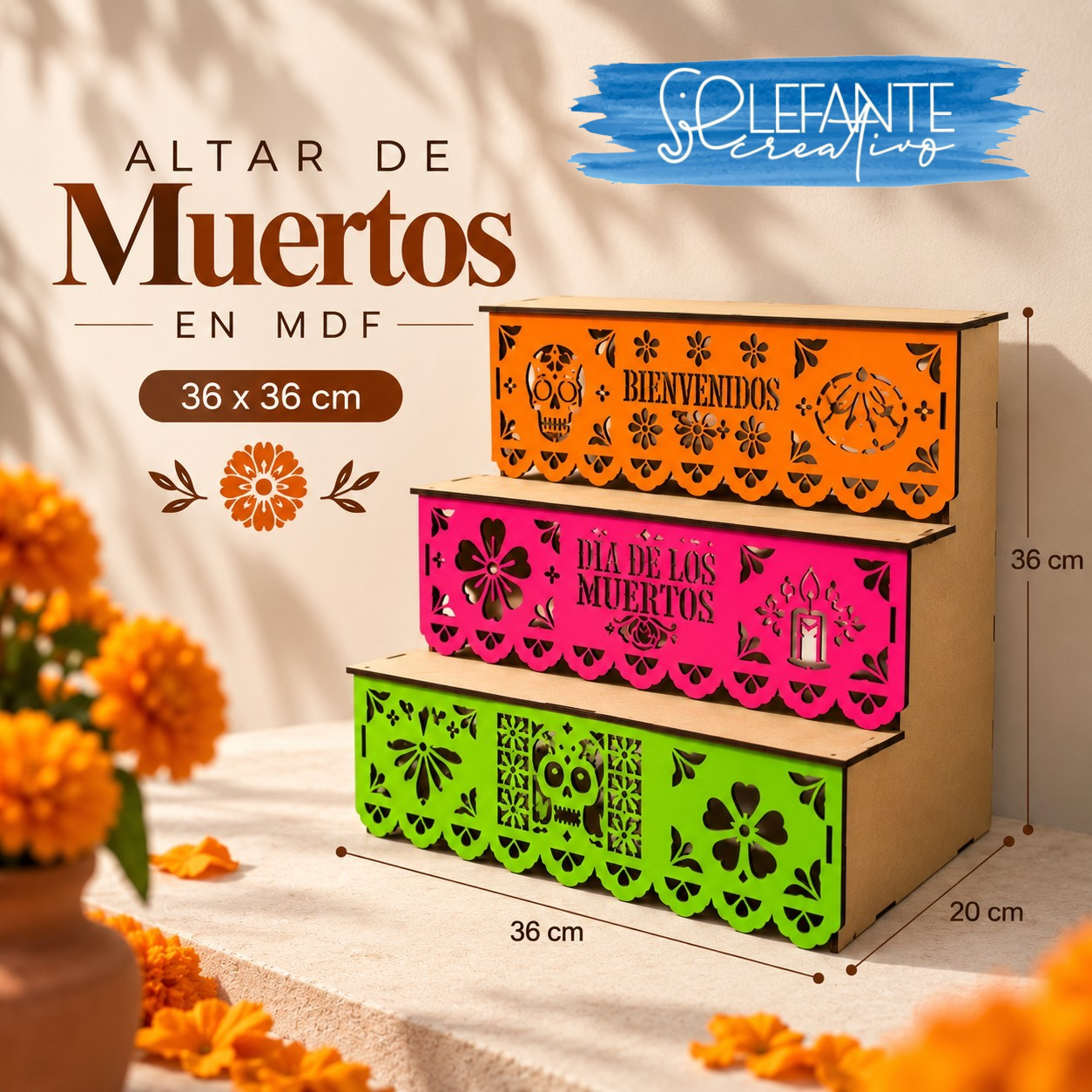 Altar de Día de Muertos personalizado en MDF